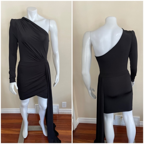 NWOT - CAMEO - sexy BLACK one-shoulder dress. - Picture 2 of 6